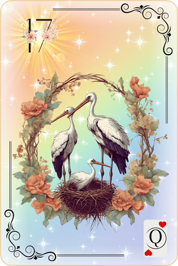 Carte Lenormand Magic Luna 17 - Les Cigognes Signification