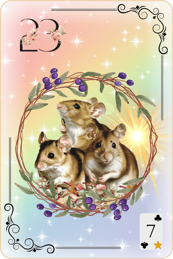 Carte Lenormand Magic Luna 23 - Les Souris Signification