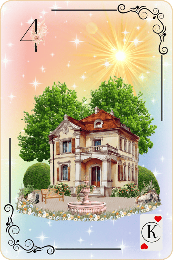 Carte Lenormand Magic Luna 4 - La Maison Signification