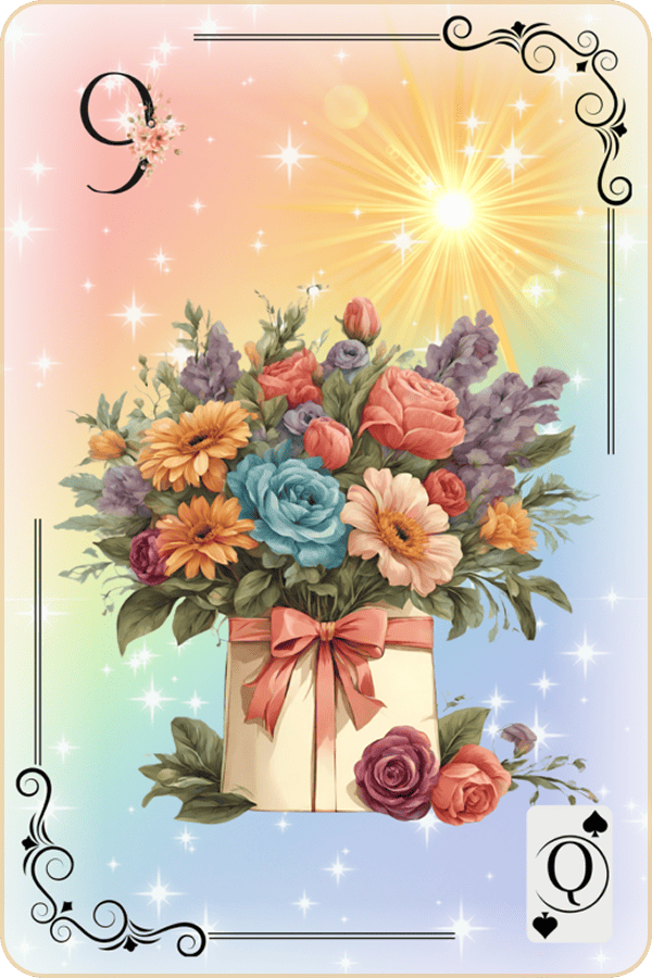 Carte Lenormand Magic Luna 9 - Le Bouquet Signification